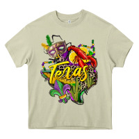 Mossy texas map mardi gras Heavy Core Tee - CowGirlArtShop