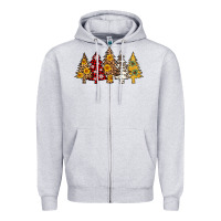 Heather Grey leopard christmas trees Zipper Hoodie - AdoDesignShop