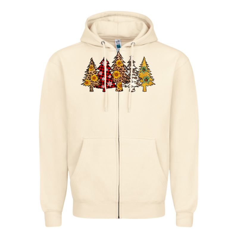 Leopard Christmas Trees Zipper Hoodie by AdoDesignShop | Teevron
