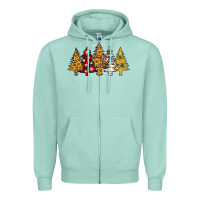Seafoam leopard christmas trees Zipper Hoodie - AdoDesignShop