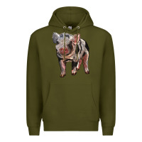 Army Green Baby Spotted Pig Premium Hoodie - LillyAllenDesigns