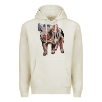 Oatmeal Heather Baby Spotted Pig Premium Hoodie - LillyAllenDesigns