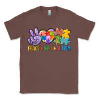 Chestnut Peace love Autism Classic Tee - CowGirlArtShop