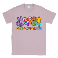 Lilac Peace love Autism Classic Tee - CowGirlArtShop