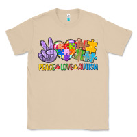 Mushroom Peace love Autism Classic Tee - CowGirlArtShop