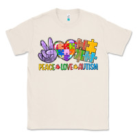 Natural Peace love Autism Classic Tee - CowGirlArtShop