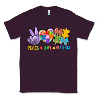 Plum Peace love Autism Classic Tee - CowGirlArtShop