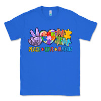True Royal Peace love Autism Classic Tee - CowGirlArtShop