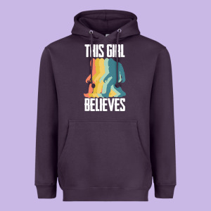 Bigfoot T  Shirt Bigfoot   This Girl Believes T  Shirt Heavyweight Hoodie Designed By Designefamous
