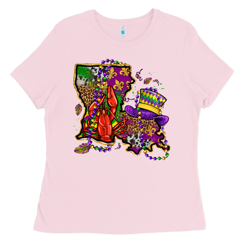 Mardi Gras Louisiana Map Ladies Tee by OliviaCreatesArt | Teevron