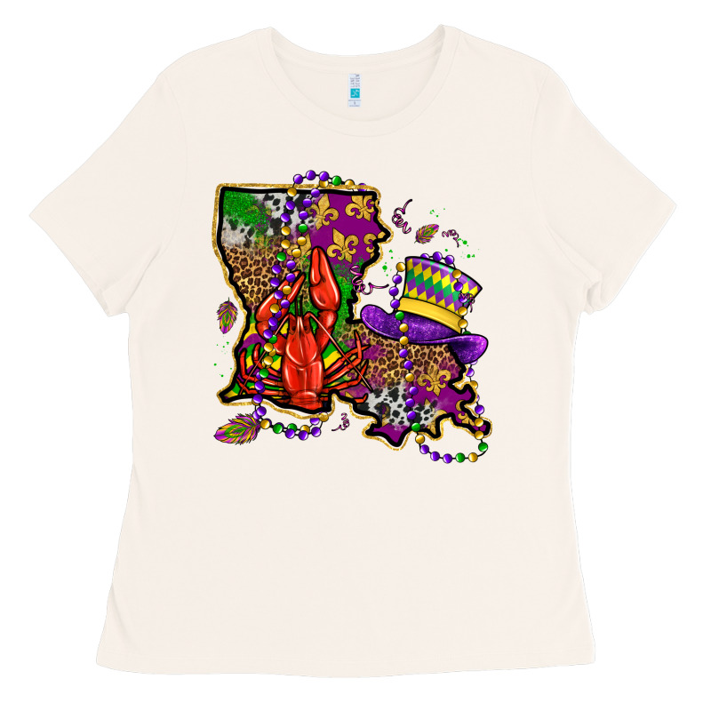 Mardi Gras Louisiana Map Ladies Tee by OliviaCreatesArt | Teevron