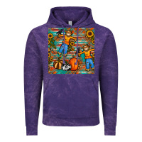 Cloud Purple fall scarecrow seamless pattern Vintage Hoodie - BundleAndBundleShop