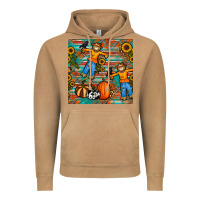 Vintage Camel fall scarecrow seamless pattern Vintage Hoodie - BundleAndBundleShop