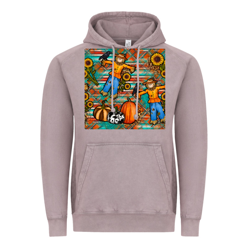 Fall Scarecrow Seamless Pattern Vintage Hoodie by BundleAndBundleShop | Teevron