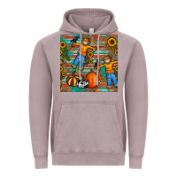 Vintage Zinc fall scarecrow seamless pattern Vintage Hoodie - BundleAndBundleShop