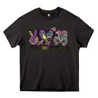 Asphalt peace love mardi gras Heavy Core Tee - CowGirlArtShop