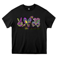 Black peace love mardi gras Heavy Core Tee - CowGirlArtShop