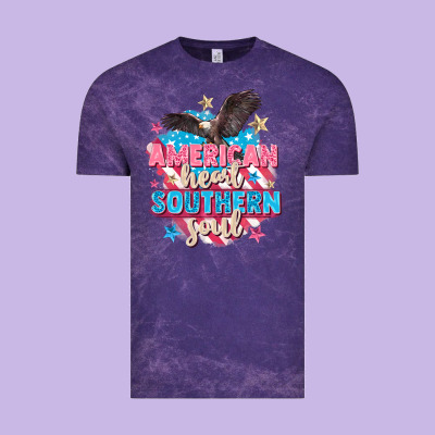American Heart Southern Soul 4th Of July Vintage Tee Designed By Fadigitalartstudio