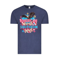 Vintage Denim American heart southern soul 4th of july Vintage Tee - FaDigitalArtStudio