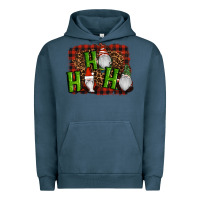 Pigment Midnight Navy ho ho ho gnomes christmas Urban Hoodie - RanaPortraitStore