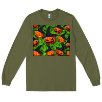 Army Green halloween pumpkin mouse pad Long Sleeve Tee - BundleAndBundleShop