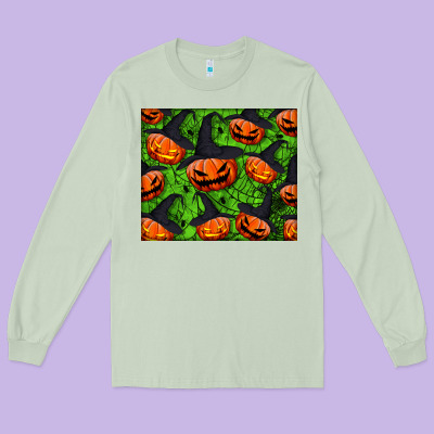 Halloween Pumpkin Mouse Pad Long Sleeve Tee Designed By Bundleandbundleshop