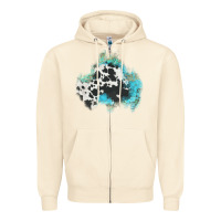 Sandshell cowhide turquoise patch Zipper Hoodie - AdoDesignShop