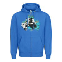 True Royal cowhide turquoise patch Zipper Hoodie - AdoDesignShop