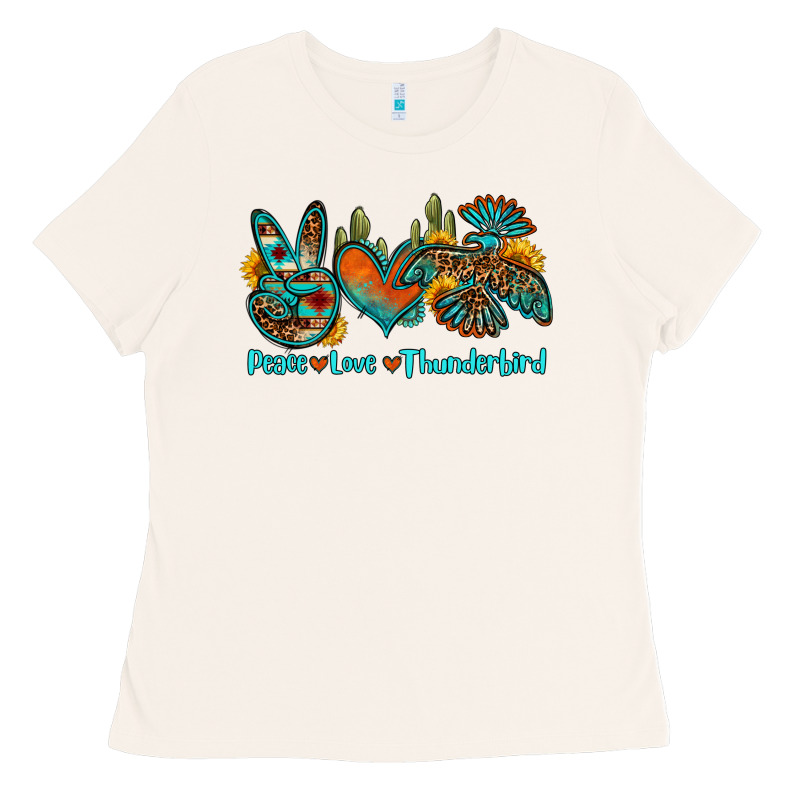 Peace Love Thunderbird Ladies Tee by OliviaCreatesArt | Teevron