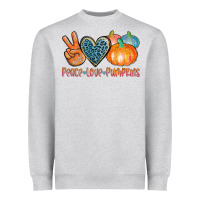 Heather Grey peace love pumpkins Heavyweight Sweatshirt - AdoDesignShop