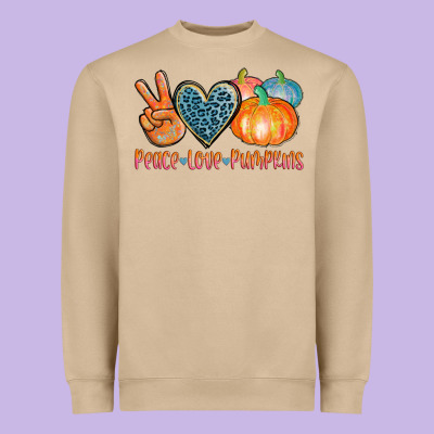 Peace Love Pumpkins Heavyweight Sweatshirt Designed By Adodesignshop