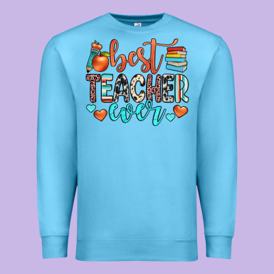 Best Teacher Ever Premium Sweatshirt Designed By Jahusdesignshop