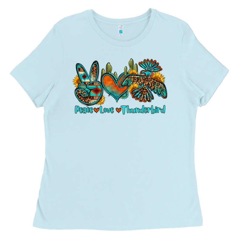 Peace Love Thunderbird Ladies Tee by OliviaCreatesArt | Teevron