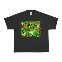 Pigment Black st.patricks plaid  green glitter cowhide  leopard Urban Heavy Tee - FaDigitalArtStudio