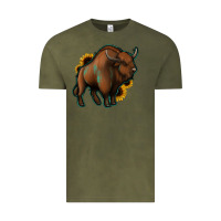 Vintage Olive Western  Bison Vintage Tee - Jasminsmagicworld