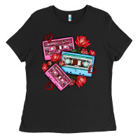 Black valentines day casette olivia Ladies Tee - OliviaCreatesArt