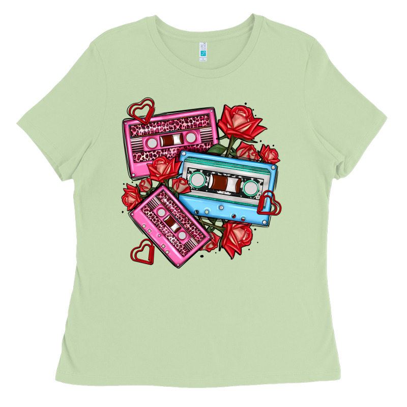 Valentines Day Casette Olivia Ladies Tee by OliviaCreatesArt | Teevron