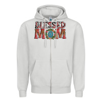 Dove Grey blessed mom christmas Zipper Hoodie - AdoDesignShop