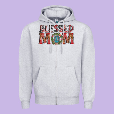 Blessed Mom Christmas Zipper Hoodie Designed By Adodesignshop