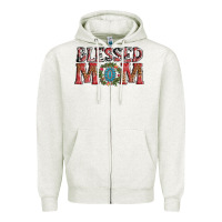 Oatmeal Heather blessed mom christmas Zipper Hoodie - AdoDesignShop