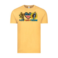 Vintage Mustard Fatih love freedom Vintage Tee - FaDigitalArtStudio