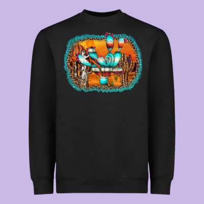 Western Cactus Heavyweight Sweatshirt Designed By Adodesignshop