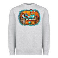 Heather Grey western cactus Heavyweight Sweatshirt - AdoDesignShop