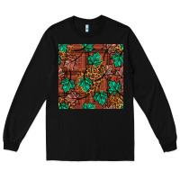 Black fall leaves seamless pattern Long Sleeve Tee - BundleAndBundleShop