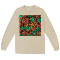Mushroom fall leaves seamless pattern Long Sleeve Tee - BundleAndBundleShop