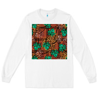 White fall leaves seamless pattern Long Sleeve Tee - BundleAndBundleShop