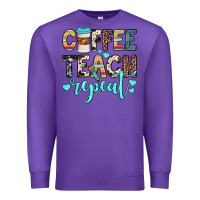 Purple coffee teach repeat Premium Sweatshirt - JahusDesignShop