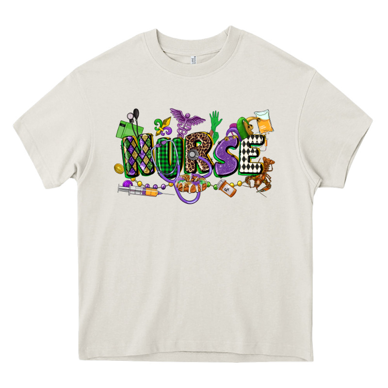Nurse Mardi Gras Heavy Core Tee by CowGirlArtShop | Teevron