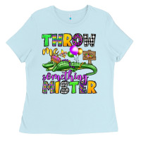 Baby Blue throw me something mister mardi gras olivia Ladies Tee - OliviaCreatesArt