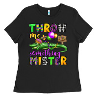 Black throw me something mister mardi gras olivia Ladies Tee - OliviaCreatesArt